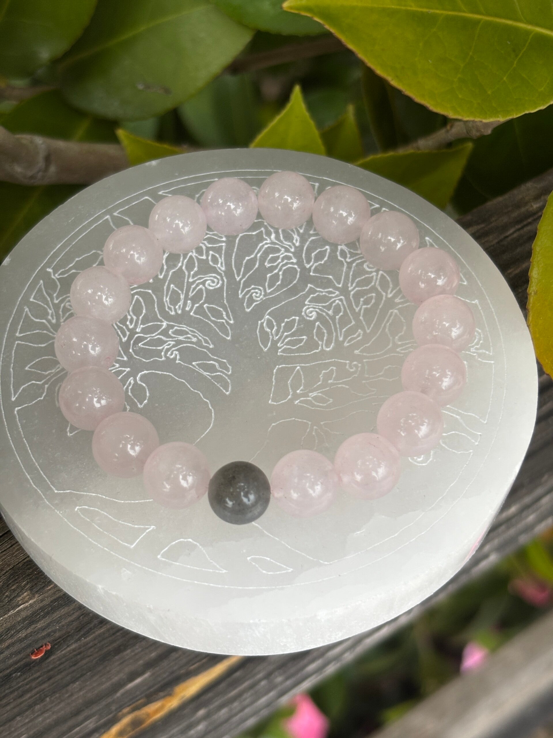 Quartz Rose A (10mm) et Labradorite Extra A (10mm)