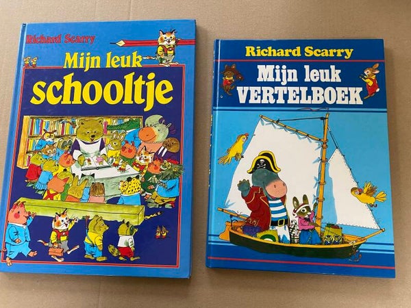 2 Hardcover Richard Scarry Boeken - Groot formaat