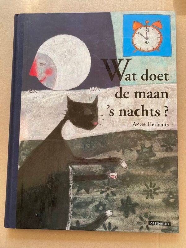 Anne Herbauts - Kunst-Prentenboek - Wat doet de Maan 's Nachts?