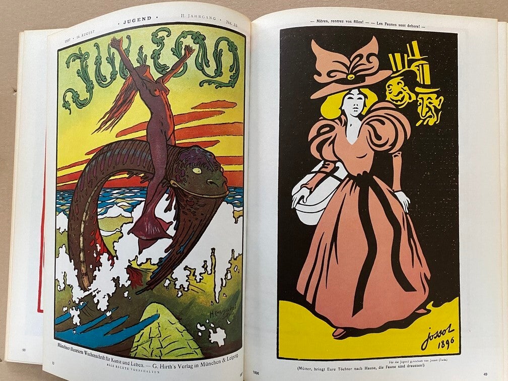 Tekeningen en Cartoons uit Die Jugend- naamgever v/d Jugendstil