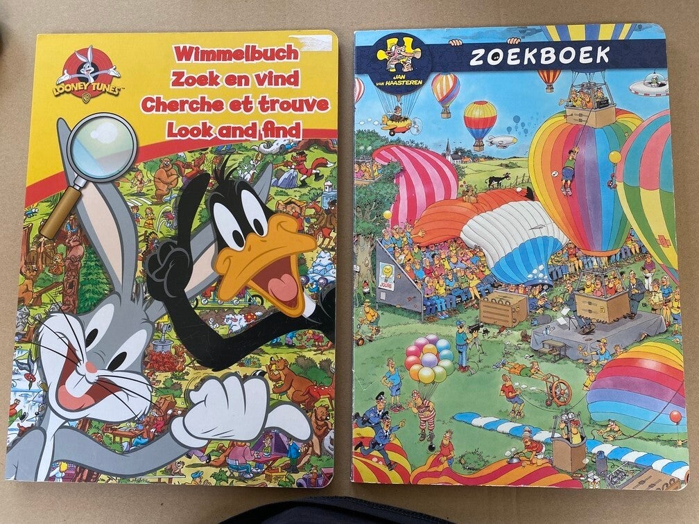 2 Groot Formaat Zoekboeken - Jan van haasteren / Looney Tunes