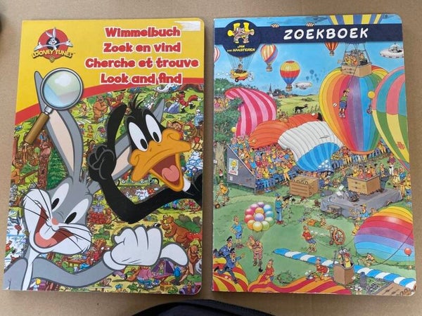2 Groot Formaat Zoekboeken - Jan van haasteren / Looney Tunes