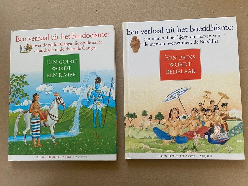 Kinderboeken 1x Hindoeïsme - Ganga - 1x Boeddhisme - Boeddha