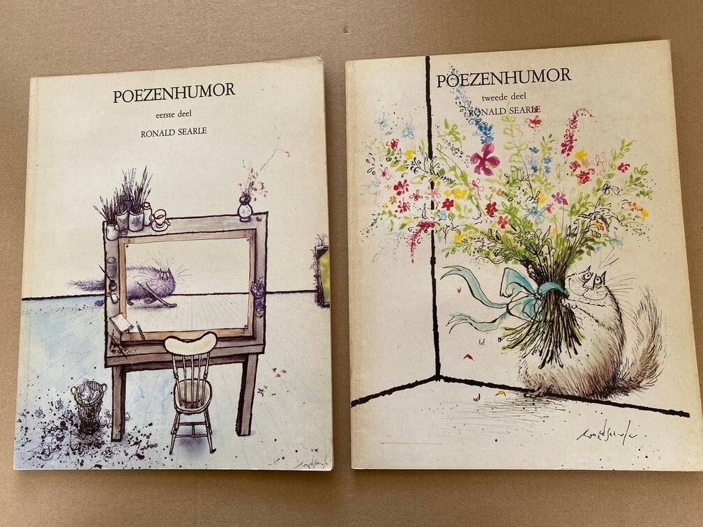 Roland Searle - Poezenhumor 1 en 2 Cartoons en strips NIEUW