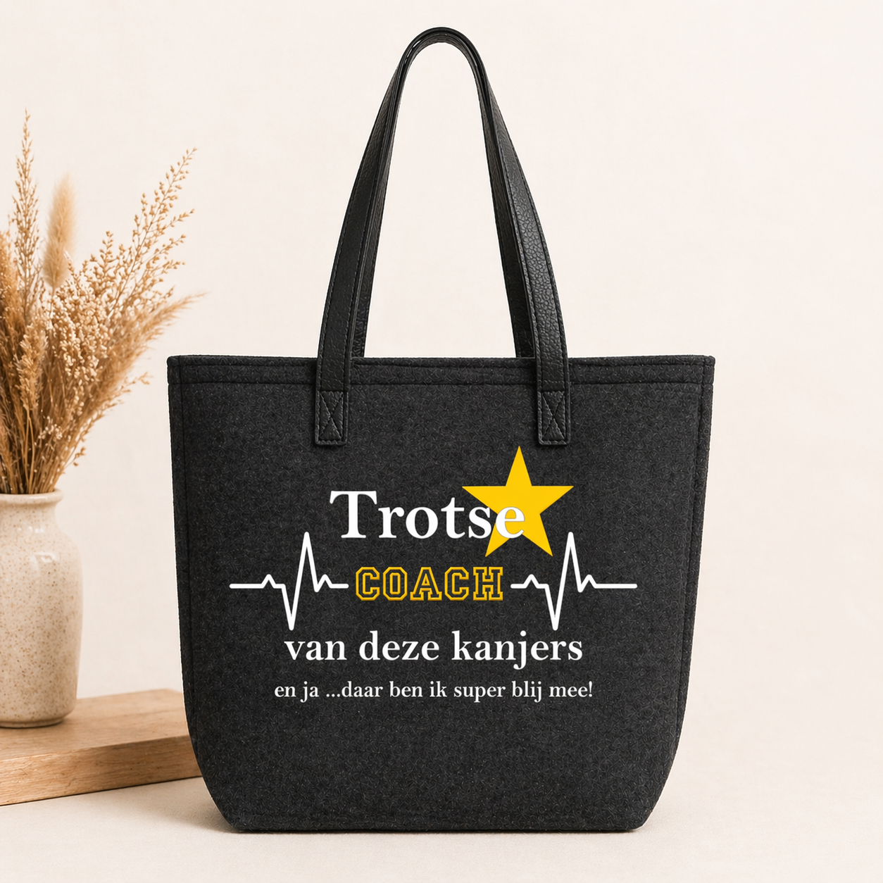 Vilten Shopper Coach – Origineel Cadeau voor de Trotse Coach