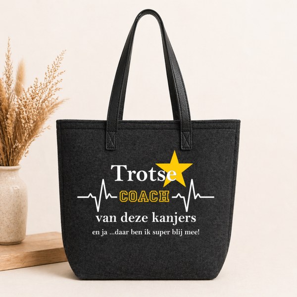 Vilten Shopper Coach – Origineel Cadeau voor de Trotse Coach