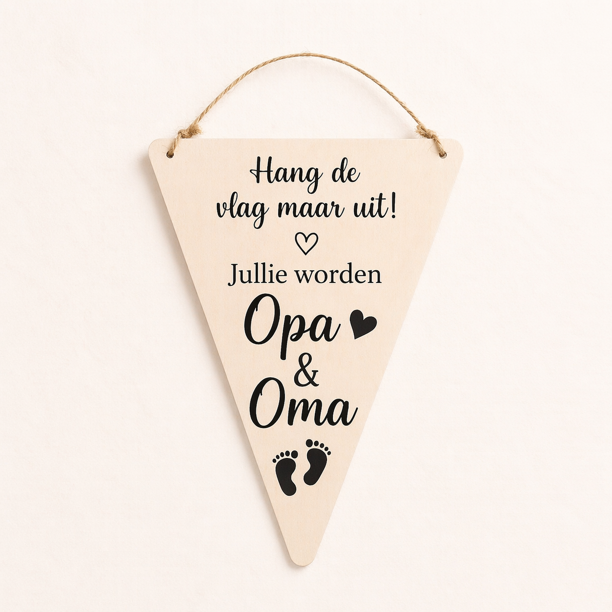 Houten Vlaggetje Opa & Oma – Hang de vlag maar uit!