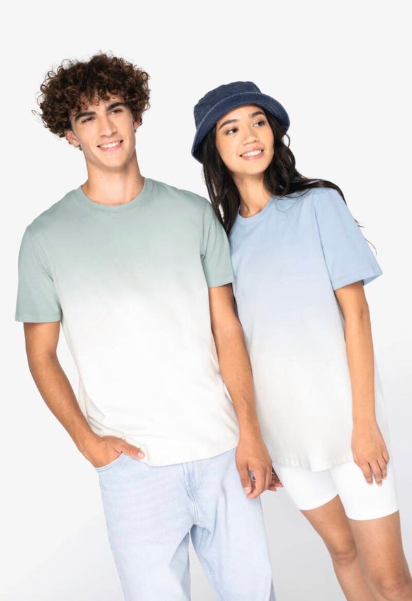 10 x  NS345 Ecologisch uniseks Dip Dye T-shirt  Pakket