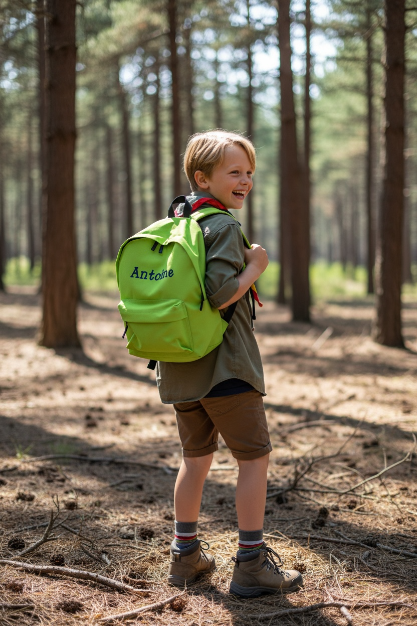 Rugzak met geborduurde naam of tekst -Junior