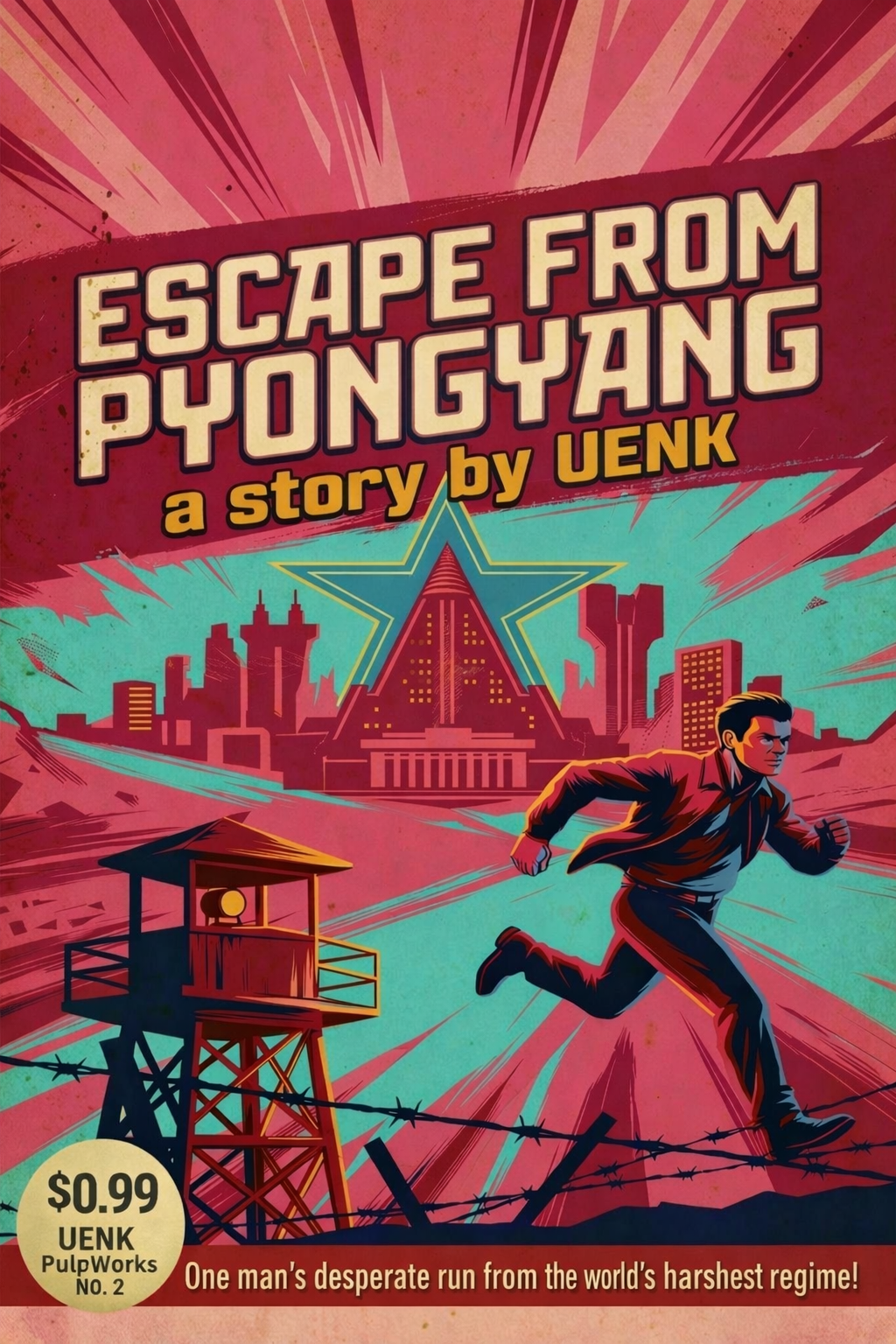 Escape from Pyongyamg - Retro Pulp Art Book Cover