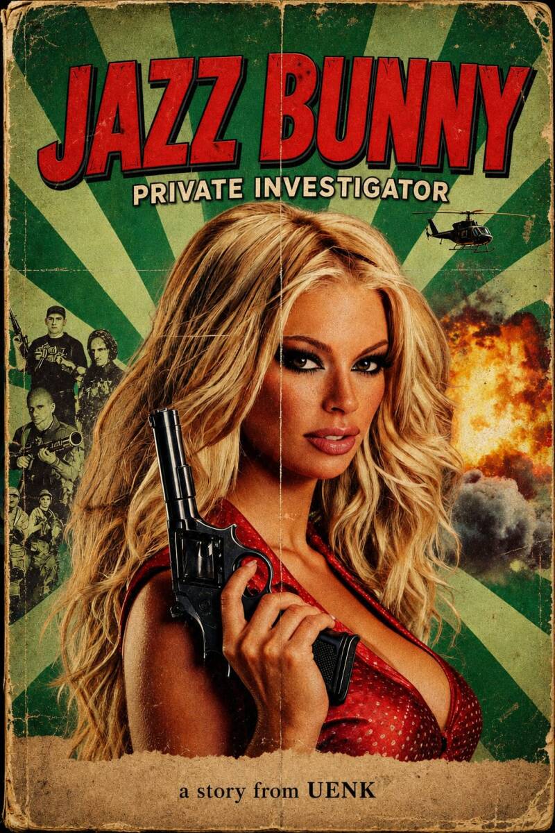  UENK PulpWorks, Retro pulp art, Custom comic cover, scarlet, Ninja, UENK PulpWorks