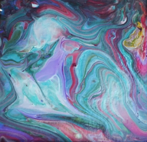 "Anger" Abstract Print in an 8 x 10 White Beveled Mat