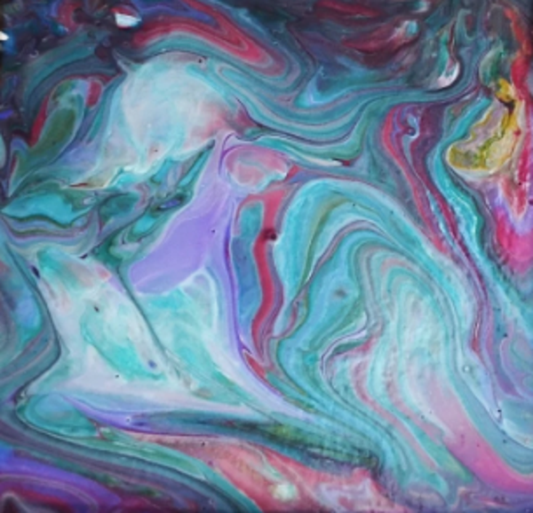 "Anger" Abstract Print in an 8 x 10 White Beveled Mat