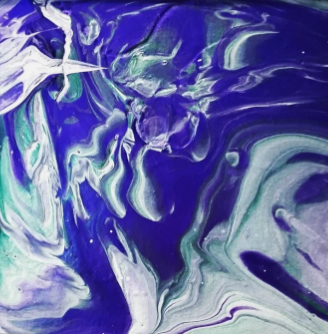 "Bad Dream"" Abstract Print in an 8 x 10 White Beveled Mat