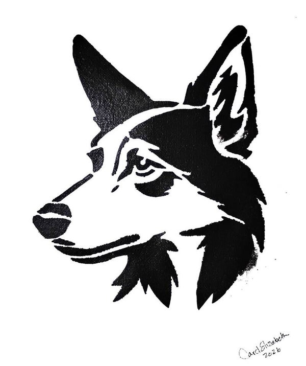 "Cattle Dog" Canine Acrylic Painting in 11 x 14 White Mat