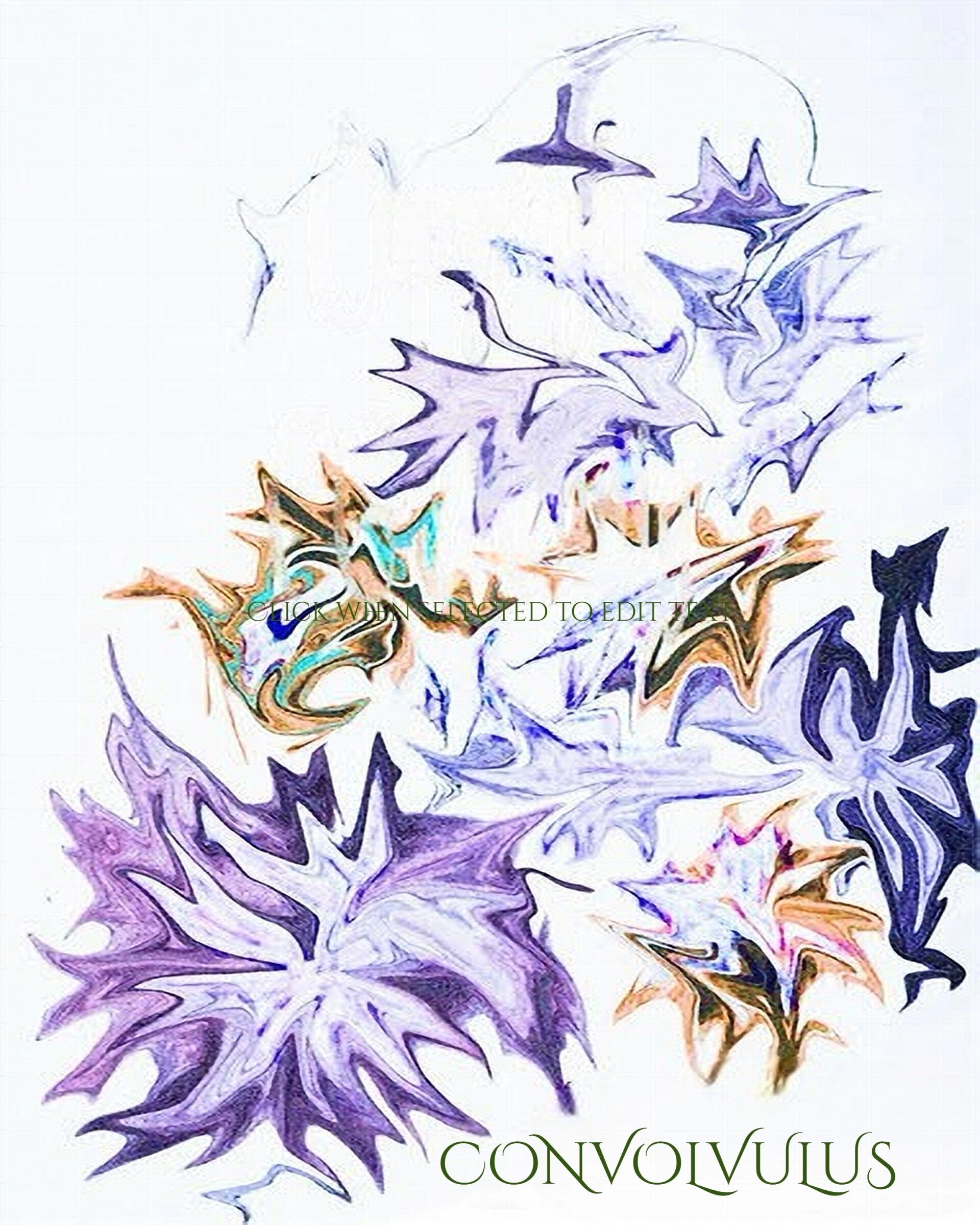 "Convolvulus" Unique Botanical Design Digital Watercolor Art Print