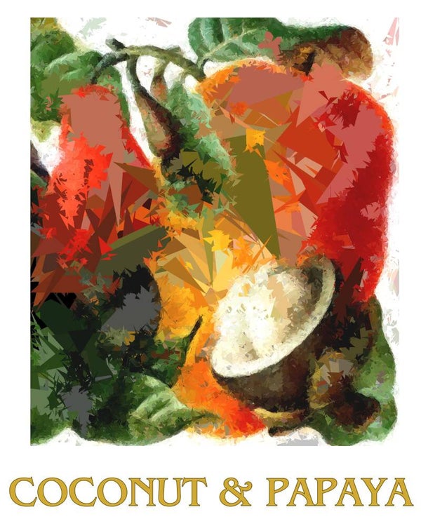 "Fruit Abstract" Vintage Fruit Print Redesigned - Two Sizes