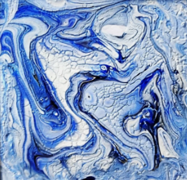 "Old Dresden" Abstract Print in an 8 x 10 White Beveled Mat