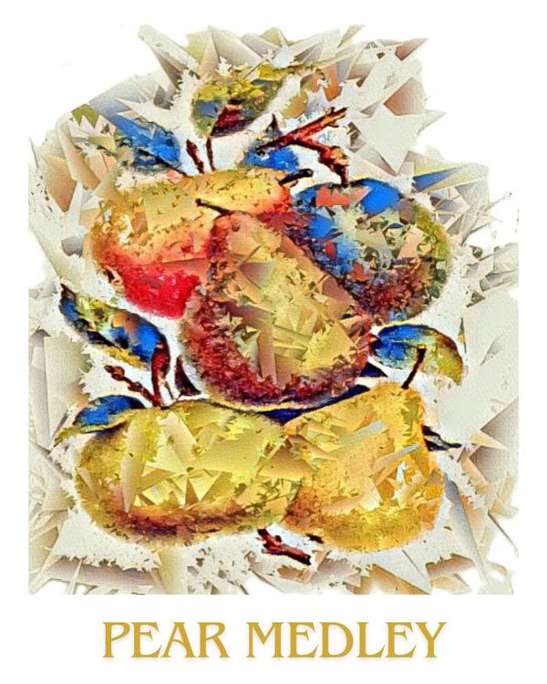 "Pear Medley" Vintage Fruit Print Redesigned - Two Sizes