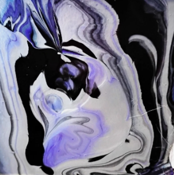 "Sad Bunny" Abstract Print in an 8 x 10 White Beveled Mat