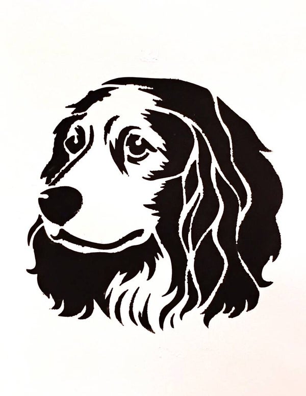 "Spaniel" Canine Acrylic Painting in 11 x 14 White Mat