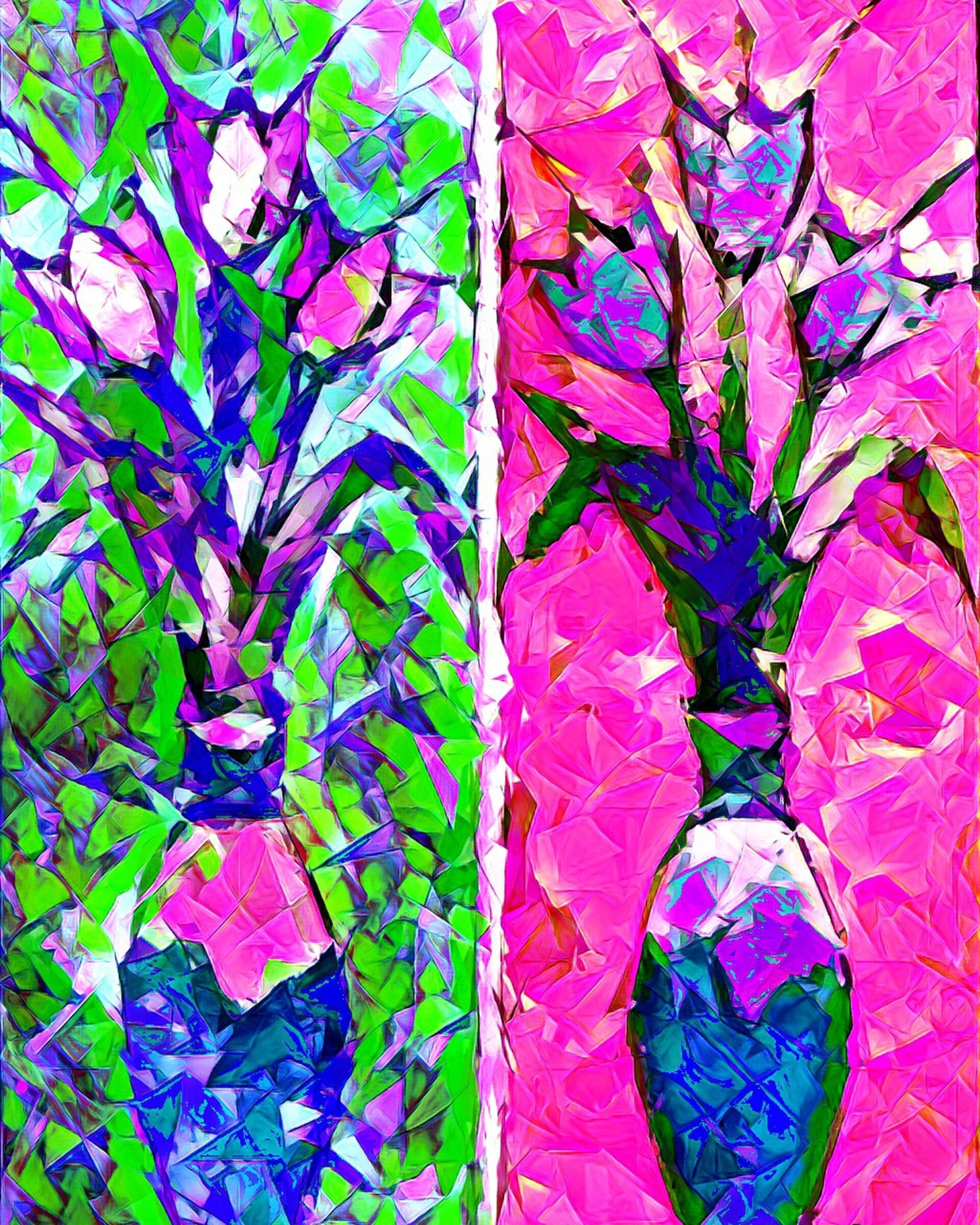 "Tulips" Whimsical Design Print in 8 x 10 White Beveled Mat