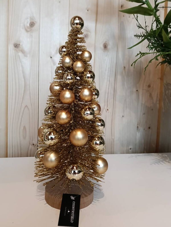 Countryhield kerstboom goud met decoratie