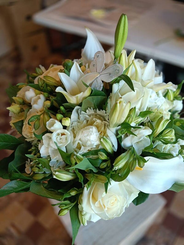 Boeket wit/groen