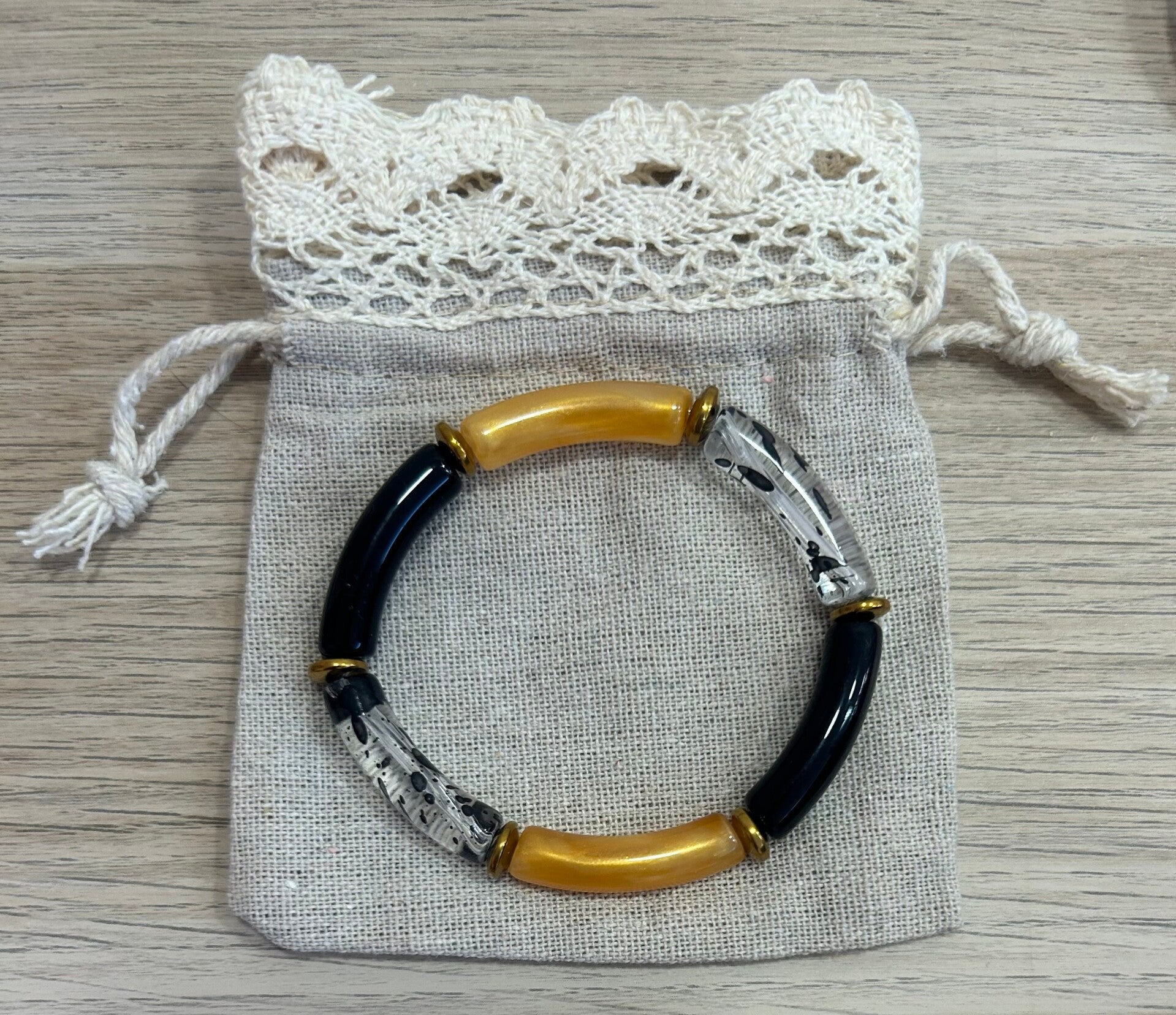 Bracelet perles Noir 4