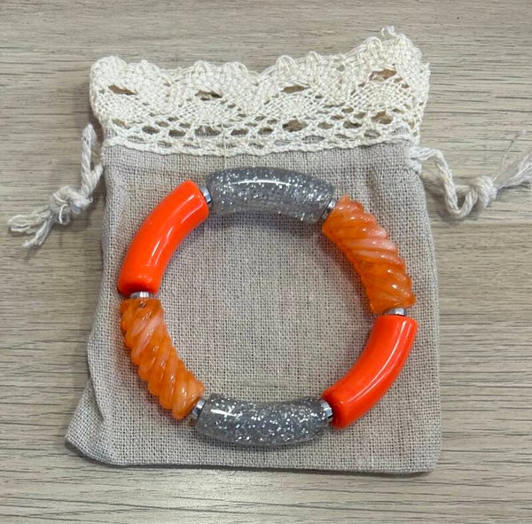 Bracelet big orange corail 13