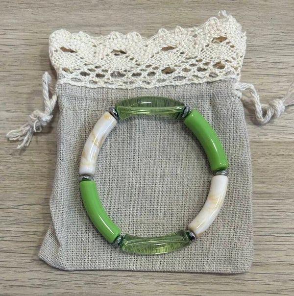 Bracelet perles vert 18