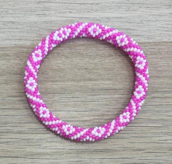 Bracelet Népalais 60 rose