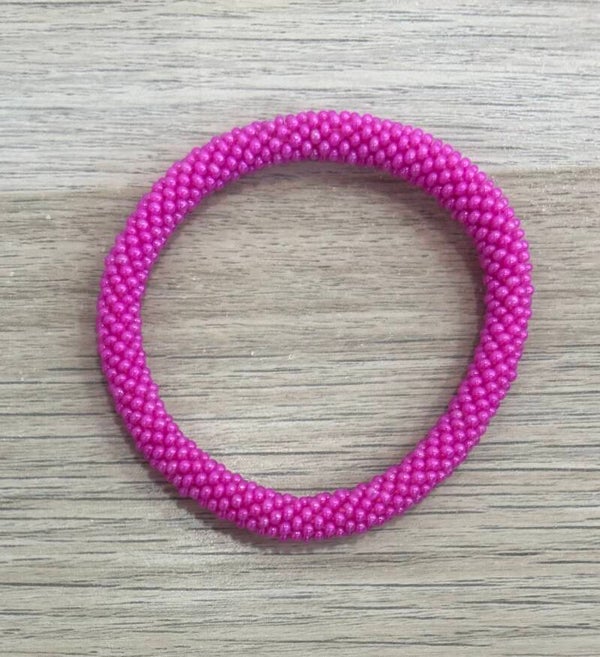 Bracelet Népalais 61 uni rose