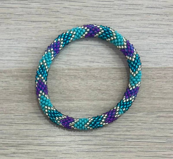 Bracelet Népalais 74 turquoise violet