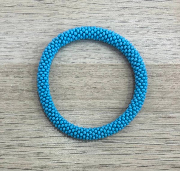 Bracelet Népalais 87 bleu ciel uni