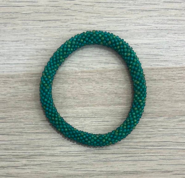 Bracelet Népalais 89 vert foncé uni