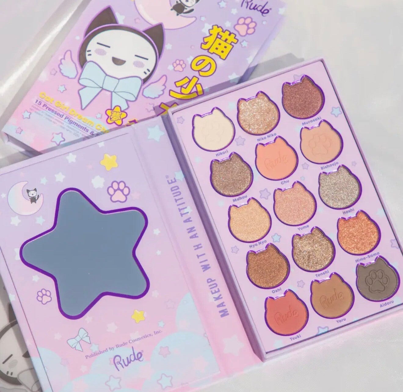 Rude Cosmetics - Chibi Manga - 15 Color Eyeshadow Palette - Cat Girl Dream