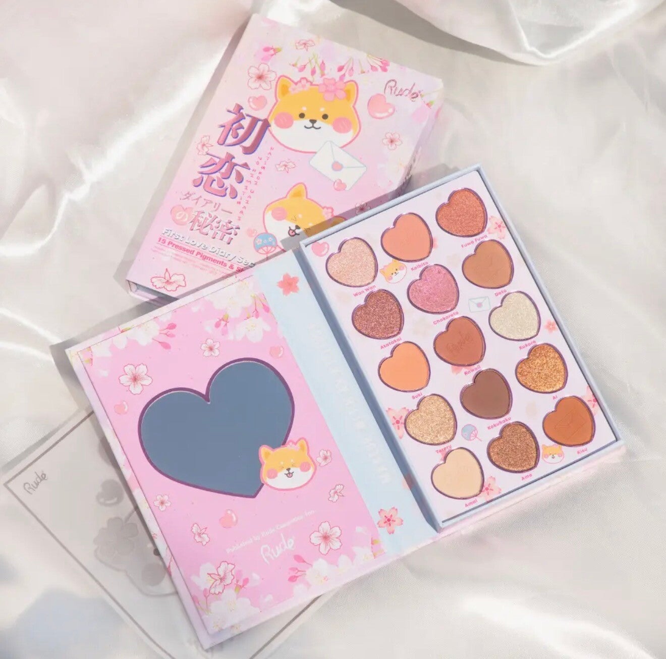 Rude Cosmetics - Chibi Manga - 15 Color Oogschaduw Palette - First love diary