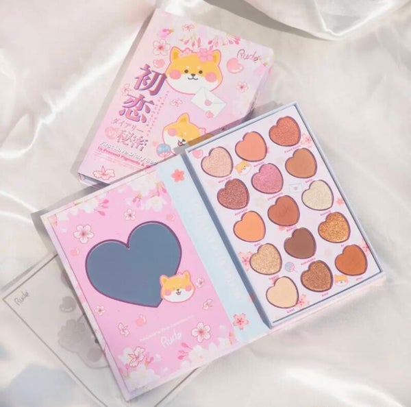 Rude Cosmetics - Chibi Manga - 15 Color Oogschaduw Palette - First love diary
