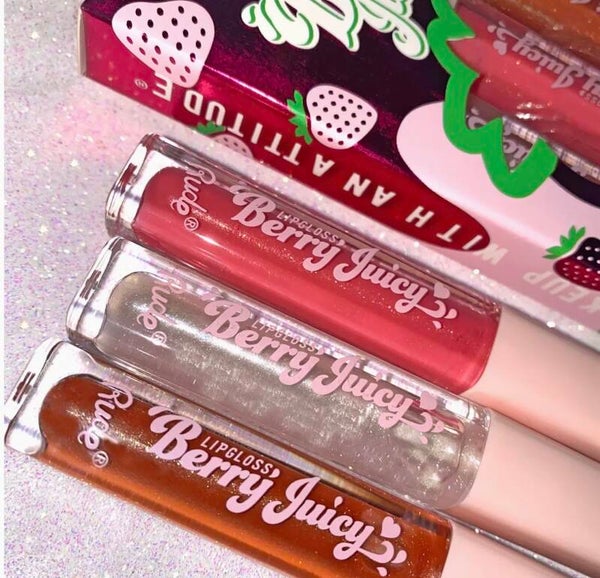 Rude Cosmetics - Berry Juicy - Shimmer Lipgloss - 3 Piece Set
