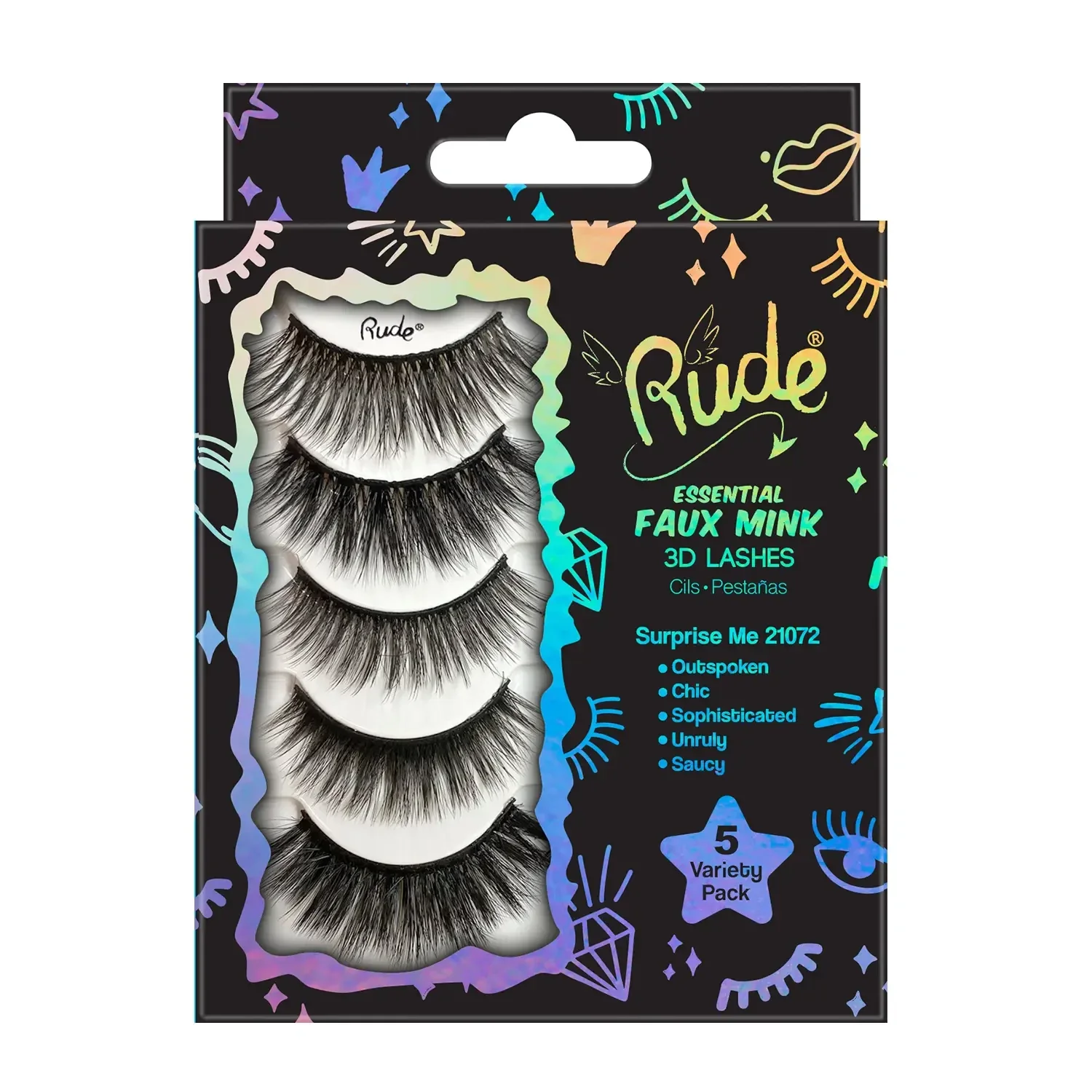 Rude Cosmetics - Essential Eyelashes - 5 Delig