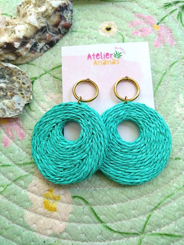 Hangers Raffia Groen