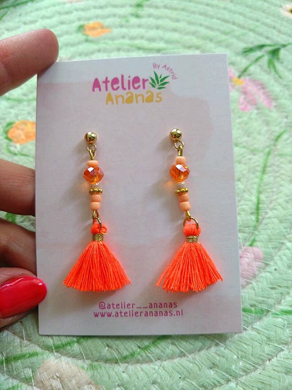 Hangers kwastje oranje