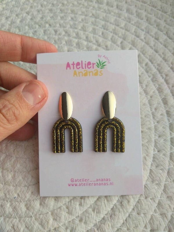 Hangers kerst zwart goud