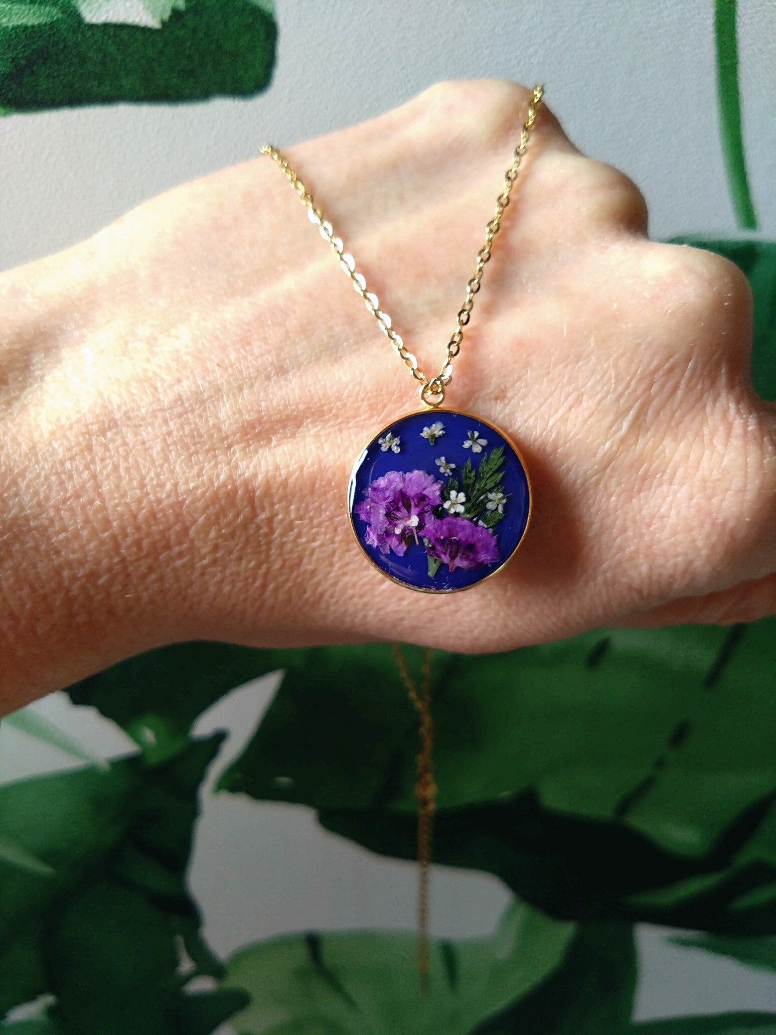 Ketting gedroogde bloemen