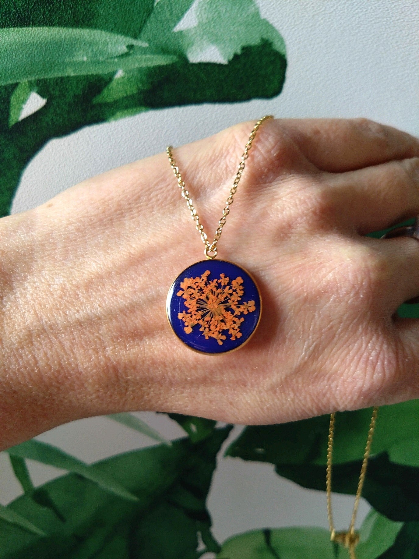 Ketting gedroogde bloem oranje