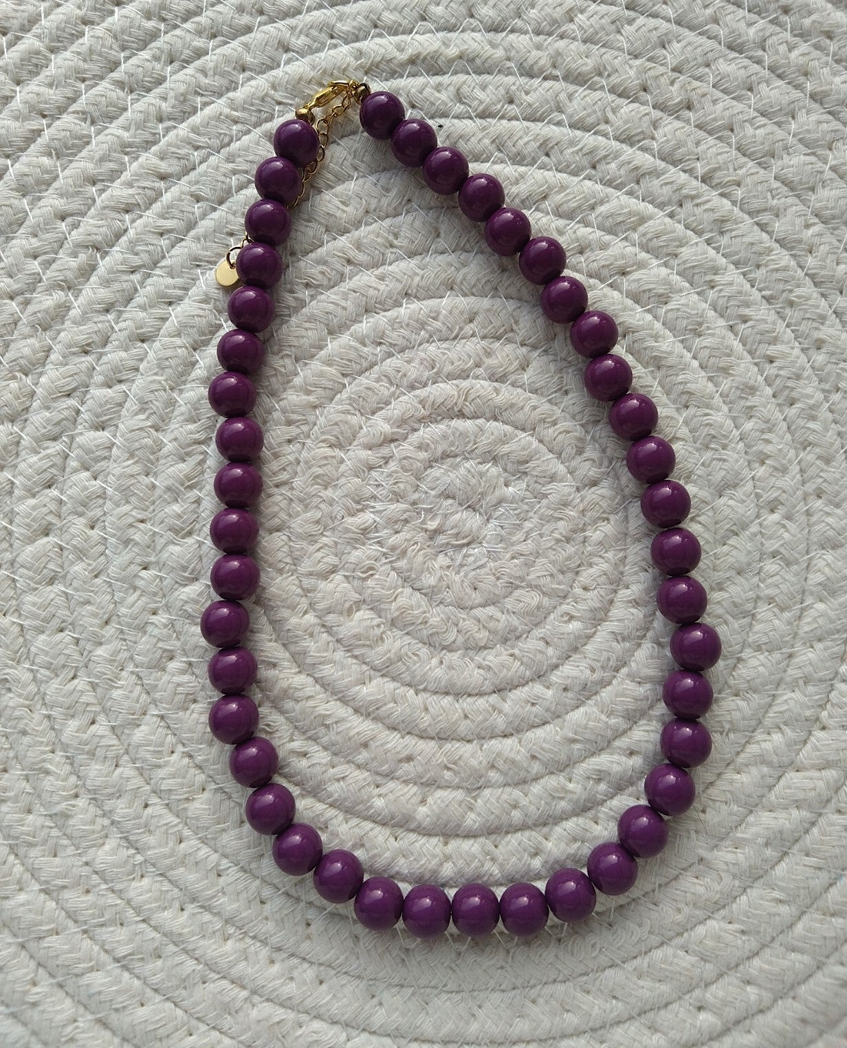 Ketting kralen donkerpaars