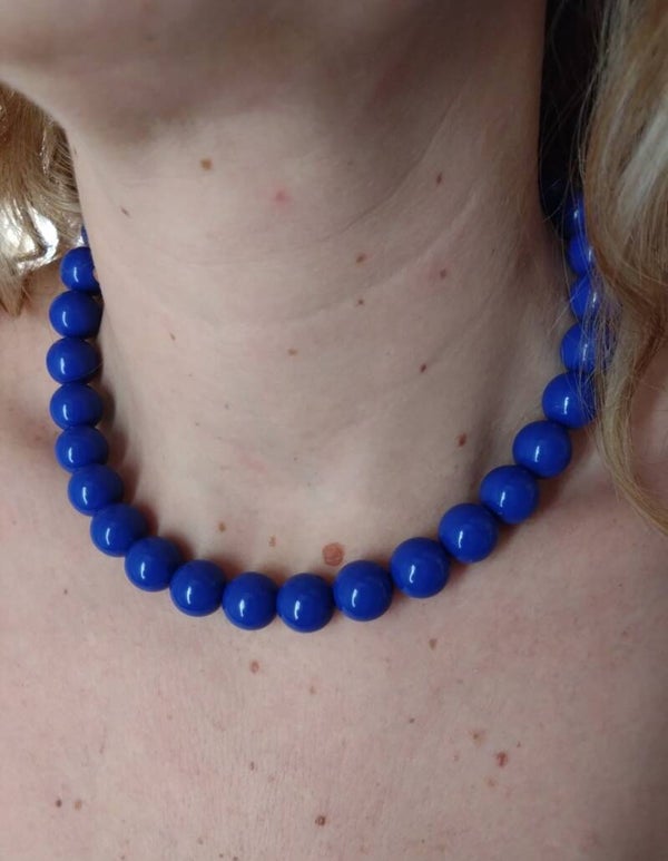 Ketting kralen blauw