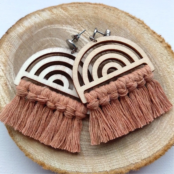 Macrame hanger zalmroze