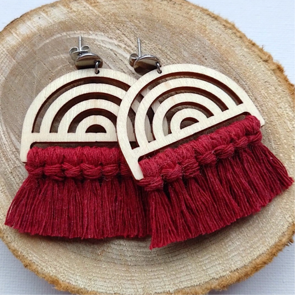 Macrame hanger rood
